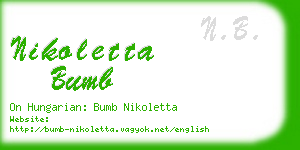 nikoletta bumb business card